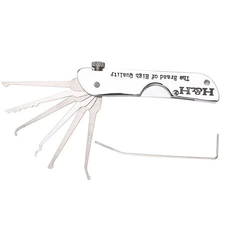 Ensemble De Crochetage De Serrure Pliable 7 En 1 Ensemble De Crochets De Verrouillage En Acier Inoxydable Avec Cle Kit 3 Ensemble De Crochetage De Serrure Pliable 7 En 1 Ensemble De Crochets De Verrouillage En Acier Inoxydable Avec Cle Kit – Image 3