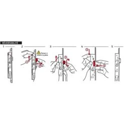 FERCO By THIRARD - Boitier De Serrure Enc. Fenster à Cylindre Pour Porte Fenêtre, Axe 25mm, 2pts, H. 1530mm, G-21266-18-L1 -Optimal Serrures Magasin 8945803 3