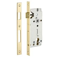 THIRARD - Boitier De Serrure Encastrable à Cylindre Pour Porte D'entrée, Axe 45mm, Bouts Carrés, Têtière Laitonnée