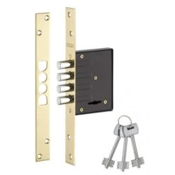 THIRARD - Serrure Encastrable Pour Porte D'entrée, Axe 40mm, 4 Pênes Ronds, Têtière Laitonnée, 3 Clés