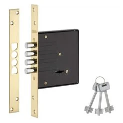 THIRARD - Serrure Encastrable à Pênes Ronds Pour Porte D'entrée, Axe 60mm, Bouts Carrés, 3 Clés