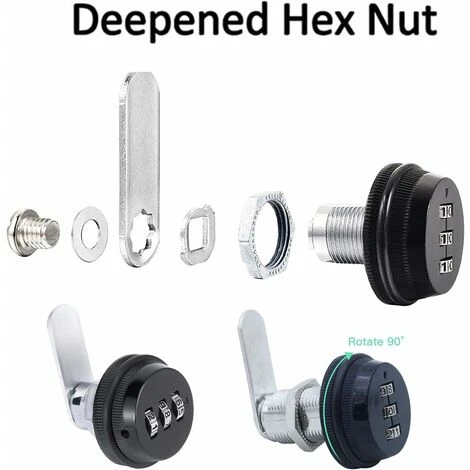 2 Pièce Cam Cabinet Code Lock, Verrouillage Tiroir Mot De Passe, Serrure Armoire Mécanique, Code Verrouillage Serrure, Pour Portes De Tiroir De Sécurité, Coffres à Outils, Casiers 3 2 Pièce Cam Cabinet Code Lock, Verrouillage Tiroir Mot De Passe, Serrure Armoire Mécanique, Code Verrouillage Serrure, Pour Portes De Tiroir De Sécurité, Coffres à Outils, Casiers – Image 3