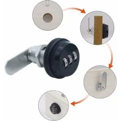 2 Pièce Cam Cabinet Code Lock, Verrouillage Tiroir Mot De Passe, Serrure Armoire Mécanique, Code Verrouillage Serrure, Pour Portes De Tiroir De Sécurité, Coffres à Outils, Casiers 8 2 Pièce Cam Cabinet Code Lock, Verrouillage Tiroir Mot De Passe, Serrure Armoire Mécanique, Code Verrouillage Serrure, Pour Portes De Tiroir De Sécurité, Coffres à Outils, Casiers -Optimal Serrures Magasin 89776100 4