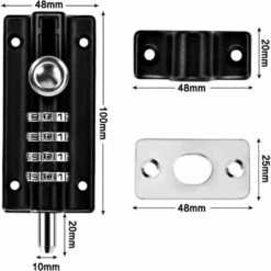 Loquet De Verrouillage à Combinaison Verrou à Combinaison à 4 Chiffres Verrou De Porte à Code Mécanique Serrure Sans Clé Glissière Verrou De Porte Inviolable Pour Armoire Jardin -Optimal Serrures Magasin 89947750 4