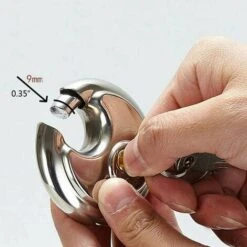 70mm Grand Cadenas De Distribution En Acier Inoxydable Forme Ronde Gâteau Serrure Entrepôt Porte Disque Chaîne Antivol Serrure Avec 2 Clés -Optimal Serrures Magasin 90619861 3