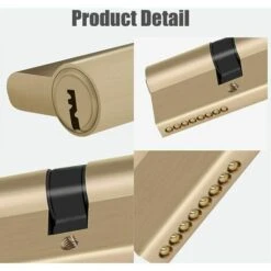 Cylindre 90mm Double Cylindre Profilé, Serrure à Cylindre 90 Mm, Serrure à Cylindre De Qualité Supérieure, Cylindre Double Profilé, Cylindre De Serrure 90 Mm Avec 8 Clés -Optimal Serrures Magasin 90750660 4
