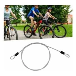 Double Cadenas De Sécurité Portatif, Câble De Verrouillage De Sécurité En Acier Inoxydable à Double Boucle Pour Vélo, Câble De Boucle De Verrouillage De Scooter De Bicyclette-Transparent -Optimal Serrures Magasin 91086933 2