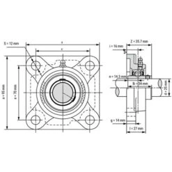 Palier Auto-aligneur Applique Carré Ø25mm - UCF205 -Optimal Serrures Magasin 91521025 2