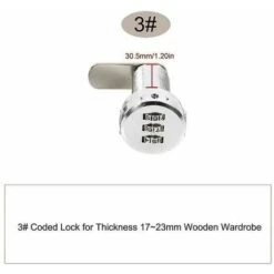 Serrure à Code Serrure Codée D'armoires De Tiroirnumérique Mécanique Code à Combinaison 3 Chiffres En Alliage De Zinc Pour Armoire Placard Tiroir Boîte Aux Lettres -Optimal Serrures Magasin 91606625 3