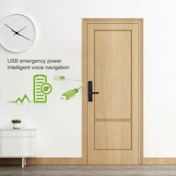 Serrure De Porte Biométrique Avec Empreinte Digitale, Serrure De Poignée De Porte électronique WiFi, Mot De Passe D'empreintes Digitales IC Card APP Clé à Distance Déverrouiller Le Levier De Porte Ava -Optimal Serrures Magasin 92911298 5