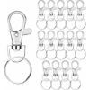 Anneaux Porte Clef, Crochet Porte Clef, Porte Clef Mousqueton,Attache Porte-clés,Fermoir Mousqueton,Mousqueton Pivotant,Métal Pivotant Keychain,Bricolage Accessoires Pour Lanières Bijoux