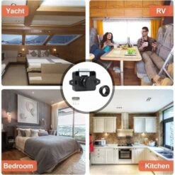 Loquet De Verrouillage à Bouton-poussoir, 5PSC Serrures De Porte Sans Clé Pour Camping-car, Yacht, Bateau, Loquet De Poignée De Porte D'armoire Pop Up Verrou De Porte En Nickel -Optimal Serrures Magasin 93286679 3