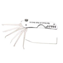 Kit De Crochetage De Serrure Pliable 7 En 1 En Acier Inoxydable Kit De Crochetage Avec Clé Kit De Formation Compact Pour Débutants Professionnels, Argent -Optimal Serrures Magasin 93941010 3