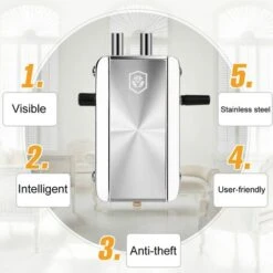 Serrure De Porte Électrique, Serrure De Télécommande Intelligente Serrure Antivol Mécanique Serrure De Porte Sécurité Antivol Forte Avec Quatre Télécommandes Portesécurité à Domicile Serrure Porte 7 Serrure De Porte Électrique, Serrure De Télécommande Intelligente Serrure Antivol Mécanique Serrure De Porte Sécurité Antivol Forte Avec Quatre Télécommandes Portesécurité à Domicile Serrure Porte -Optimal Serrures Magasin 95085162 4