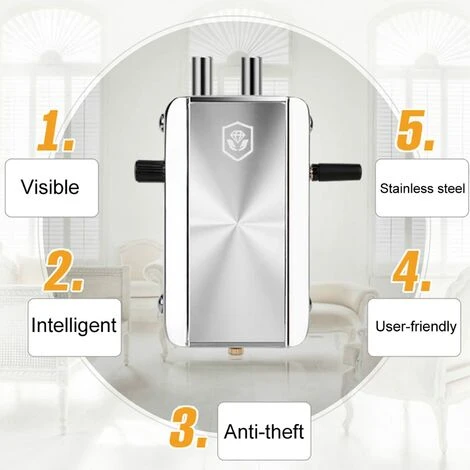 Serrure De Porte Électrique, Serrure De Télécommande Intelligente Serrure Antivol Mécanique Serrure De Porte Sécurité Antivol Forte Avec Quatre Télécommandes Portesécurité à Domicile Serrure Porte 4 Serrure De Porte Électrique, Serrure De Télécommande Intelligente Serrure Antivol Mécanique Serrure De Porte Sécurité Antivol Forte Avec Quatre Télécommandes Portesécurité à Domicile Serrure Porte – Image 4