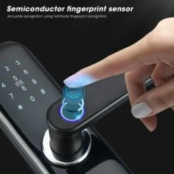 Serrure De Porte Intelligente à Clavier Serrure électronique Avec Poignée à Empreinte Digitale Serrure De Porte à Pêne Dormant Pour Bureau à Domicile Appartement Hôtel -Optimal Serrures Magasin 95085594 3