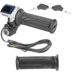 Poignée D'accélérateur électrique Accélérateur à Demi-Torsion 36V Avec Indicateur De Puissance à LED Serrure à Clé Pour Motos électriques Scooters Moto