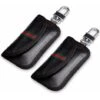 Lot De 2 étuis Bloqueurs De Signal Pour Clés De Voiture Bloquant Les Signaux RFID Pour La Sécurité De La Voiture, Protection Antivol à Distance (Cuir Véritable, Noir)