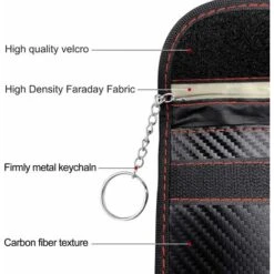 2 Pièces Carbone Fibre Schéma RFID Blindage Clé Cas Voiture Clé Signal Blindage Sac Antivol Sac -Optimal Serrures Magasin 95505449 2