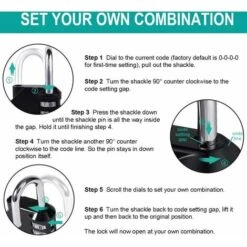 Cadenas De Casier à Combinaison, Cadenas Codé à 4 Chiffres, Cadenas De Salle De Sport, Cadenas De Casier Scolaire, Cadenas à Combinaison Résistant Aux Intempéries Pour L'extérieur (noir) -Optimal Serrures Magasin 95505582 5