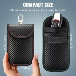 Pochette Etui Anti RFID Cle Voiture, Lot De 2 Signal Blocage Faraday Pochette Sac De Faraday, Pochettes Blocage Signal RFID Pour Clé Voiture -Optimal Serrures Magasin 95505624 5
