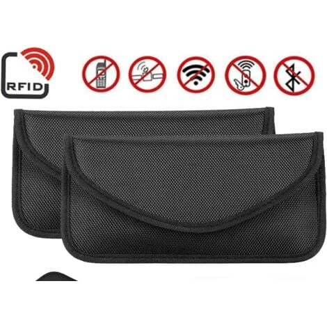 2X Sac Pour Signal RFID Gratuit Faraday RFID Anti-Theft Bag Pour Le Blocage Des Clés De Poche Pour Voiture, Faraday RFID Key Fob Bag - (Noir) 1 2X Sac Pour Signal RFID Gratuit Faraday RFID Anti-Theft Bag Pour Le Blocage Des Clés De Poche Pour Voiture, Faraday RFID Key Fob Bag - (Noir)