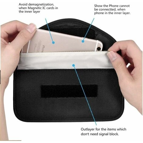 2X Sac Pour Signal RFID Gratuit Faraday RFID Anti-Theft Bag Pour Le Blocage Des Clés De Poche Pour Voiture, Faraday RFID Key Fob Bag - (Noir) 4 2X Sac Pour Signal RFID Gratuit Faraday RFID Anti-Theft Bag Pour Le Blocage Des Clés De Poche Pour Voiture, Faraday RFID Key Fob Bag - (Noir) – Image 4