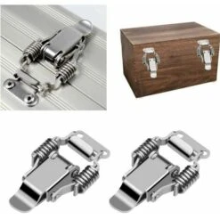 GP 4 Pièces Loquet De Serrage En Acier Inoxydable Loquet De Bote De Verrouillage Levier Fermeture Levier Moraillon De Porte Loquet Bascule Fermoir Ressort Loquet A Bascule -Optimal Serrures Magasin 96145241 4