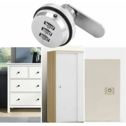 Verrous De Sécurité à Combinaison Avec Code Par Mot De Passe Pour La Sécurité Des Boîtes, Tiroirs, Boîtes Aux Lettres, Portes, Meubles ( Argent) -Optimal Serrures Magasin 97447229 5