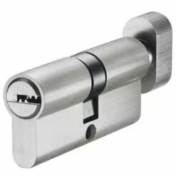 Serrure à Cylindre Européen Tour De Pouce (70mm), Serrure à Cylindre Européen, Antichoc, Anti-perçage, Anti-pick Avec Clé, Haute Sécurité Pour Tous Types De Portes，une Pièce, Argent