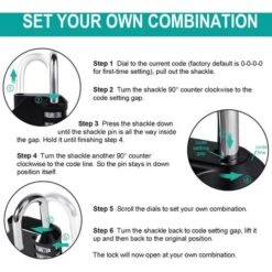 Cadenas à Combinaison à 4 Chiffres Pour Salle De Sport, école, Extérieur Et Casier Des Employés, Noir -Optimal Serrures Magasin 97525417 5