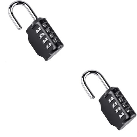 Serrure à Combinaison, Serrure à Combinaison 2 Pièces Cadenas à 4 Chiffres Cadenas De Gymnastique Réarmable Résistant Aux Intempéries Serrure à Combinaison Pour Porte D'école Cltures De Jardin (noir) 2 Serrure à Combinaison, Serrure à Combinaison 2 Pièces Cadenas à 4 Chiffres Cadenas De Gymnastique Réarmable Résistant Aux Intempéries Serrure à Combinaison Pour Porte D'école Cltures De Jardin (noir) – Image 2
