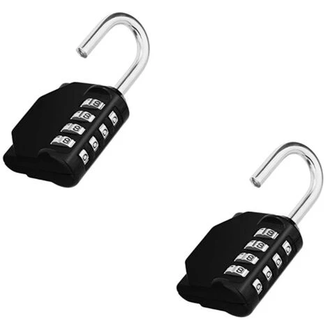 Serrure à Combinaison, Serrure à Combinaison 2 Pièces Cadenas à 4 Chiffres Cadenas De Gymnastique Réarmable Résistant Aux Intempéries Serrure à Combinaison Pour Porte D'école Cltures De Jardin (noir) 3 Serrure à Combinaison, Serrure à Combinaison 2 Pièces Cadenas à 4 Chiffres Cadenas De Gymnastique Réarmable Résistant Aux Intempéries Serrure à Combinaison Pour Porte D'école Cltures De Jardin (noir) – Image 3