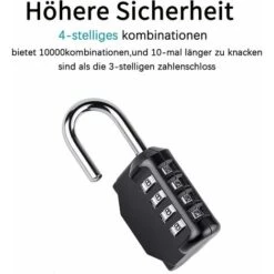 Serrure à Combinaison, Serrure à Combinaison 2 Pièces Cadenas à 4 Chiffres Cadenas De Gymnastique Réarmable Résistant Aux Intempéries Serrure à Combinaison Pour Porte D'école Cltures De Jardin (noir) 8 Serrure à Combinaison, Serrure à Combinaison 2 Pièces Cadenas à 4 Chiffres Cadenas De Gymnastique Réarmable Résistant Aux Intempéries Serrure à Combinaison Pour Porte D'école Cltures De Jardin (noir) -Optimal Serrures Magasin 97633806 4