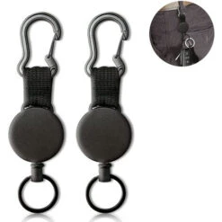 2 Pièces Porte-clés Rétractable Noir Boucle De Traction élastique Clé Rétractable Avec Câble En Acier 6 2 Pièces Porte-clés Rétractable Noir Boucle De Traction élastique Clé Rétractable Avec Câble En Acier -Optimal Serrures Magasin 97750687 2