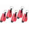 5Pcs Mini Safety Hammer With Keychain, Window Breaker Seat Belt Cutter Safety Emergency Survival Tool (Red)