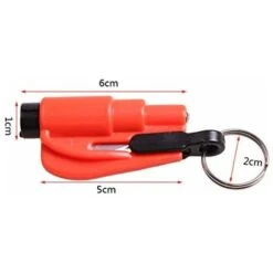 5Pcs Mini Safety Hammer With Keychain, Window Breaker Seat Belt Cutter Safety Emergency Survival Tool (Red) -Optimal Serrures Magasin 98244556 4