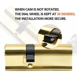 LECHUANG 1 Pièce Cylindre En Laiton Euro 30/50 Mm, Serrure à Cylindre Clé/clé 80 Mm Avec 5 Clés Horizontales En Laiton, Anti-crochetage, Anti-perçage, Anti-claquement, Anti-choc, Finition Laiton Poli 9 LECHUANG 1 Pièce Cylindre En Laiton Euro 30/50 Mm, Serrure à Cylindre Clé/clé 80 Mm Avec 5 Clés Horizontales En Laiton, Anti-crochetage, Anti-perçage, Anti-claquement, Anti-choc, Finition Laiton Poli -Optimal Serrures Magasin 98899655 5